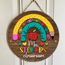 Personalized Teacher Door Sign, Teacher Name Sign, Back To School Gift, Teacher Gifts, Rainbow Teacher Sign For Door, Teacher Door Hanger