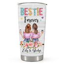 Bestie Forever - God Made Us Best Friends - Personalized Custom Skinny Tumbler - Christmas Birthday Gift For Bestie