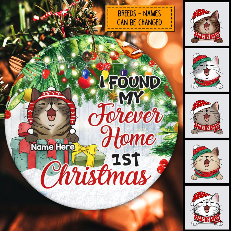 I Found My Forever Home 1st Christmas, Xmas Tree Bauble, Personalized Christmas Cat Breeds Ornament