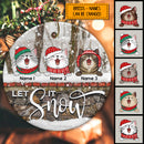 Let It Snow Ornament, Personalized Christmas Cat Breeds Bauble, Circle Ceramic Ornament, Xmas Gifts For Cat Lovers
