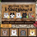 Welcome To The Shitshow Hope You Brought Alcohol Doormat, Personalized Cat Breeds Doormat