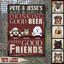 Welcome To Bar & Grill Metal Sign, Gifts For Pet Lovers, Good Beer With Good Friends, Retro Metal Signs