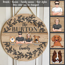 Custom Wooden Signs, Gifts For Dog Lovers, A Couple & Their Dogs Laurel Wreath Personalized Home Sign