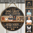 Custom Wooden Signs, Gifts For Dog Lovers, A Crazy Dog Lady And A Grumpy Old Man Live Here Vintage Signs