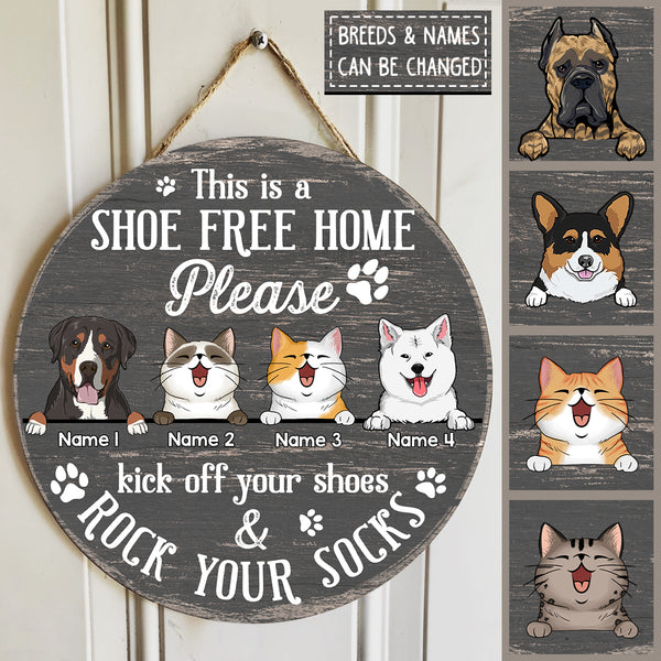 Custom Wooden Signs, Gifts For Pet Lovers, This Is A Shoe Free Home Please Kick Off Your Shoes