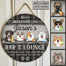 Custom Wooden Signs, Gifts For Pet Lovers, Welcome To My Bar & Lounge Personalized Wood Sign