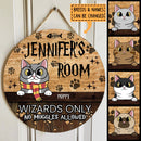 Welcome To My Room - Wizard Cats - Personalized Cat Door Sign