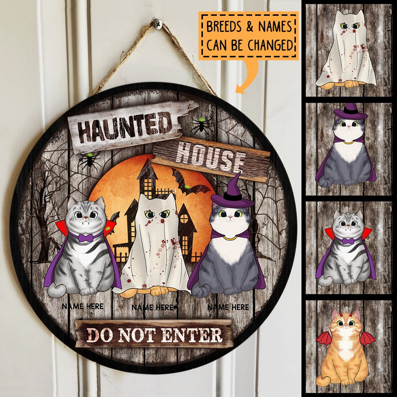 Haunted House - Do Not Enter - Halloween Costume - Personalized Cat Halloween Door Sign