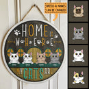 Home Is Where My Cats Are - Personalized Cat Door Sign