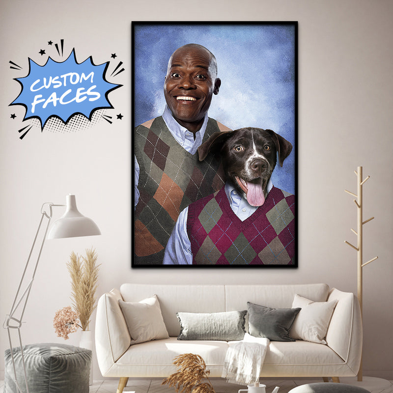 Step Brothers Human & Pet, Funny Gift For Dog Dad, Funny Gift For Cat Dad, Home Decoration, Personalized Dog & Cat Lovers Poster