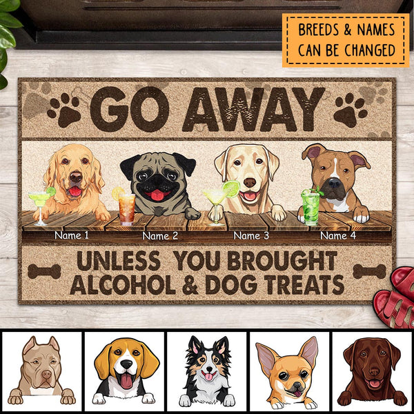 Go Away Unless You Brought Alcohol & Dog Treats, Personalized Dog Doormat