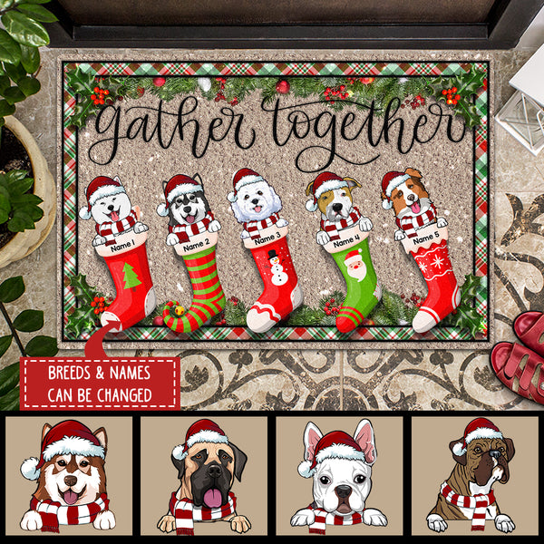 Gather Together - Christmas Stocking - Personalized Dog Christmas Doormat