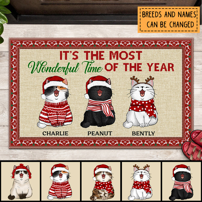 Personalized Doormat, Custom Cat Doormat, Cat Welcome Mat, Cat Lover Gifts, Christmas Gift, Rustic Home Decor