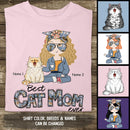 Best Cat Mom Ever, Vintage Style, Cat Mom T-shirt, Cat Mom & Her Cats, Personalized Cat Lover T-shirt