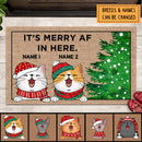 It's Merry Af In Here, Cat Welcome Mat Funny, Housewarming Gift, New Home Gift, Personalized Cat Lover Doormat