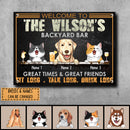 Metal Backyard Bar Signs, Gifts For Pet Lovers, Sit Long Talk Long Drink Long Welcome Signs