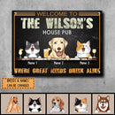 Metal House Pub Signs, Gifts For Pet Lovers, Where Great Minds Drink Alike Welcome Signs