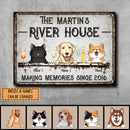 Metal River House Sign, Gifts For Pet Lovers, Making Memories With Dog & Cat Vintage Signs
