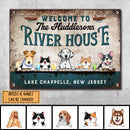 Metal Welcome Signs, Gifts For Pet Lovers, Welcome To Our River House Personalized Home Sign