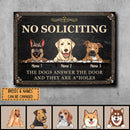 Metal Yard Sign, Gifts For Dog Lovers, No Soliciting The Dogs Answer The Door Vintage Signs