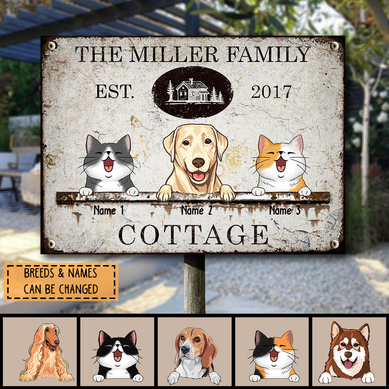 Metal Yard Sign, Gifts For Pet Lovers, Cottage Vintage Signs, Personalized Housewarming Gifts
