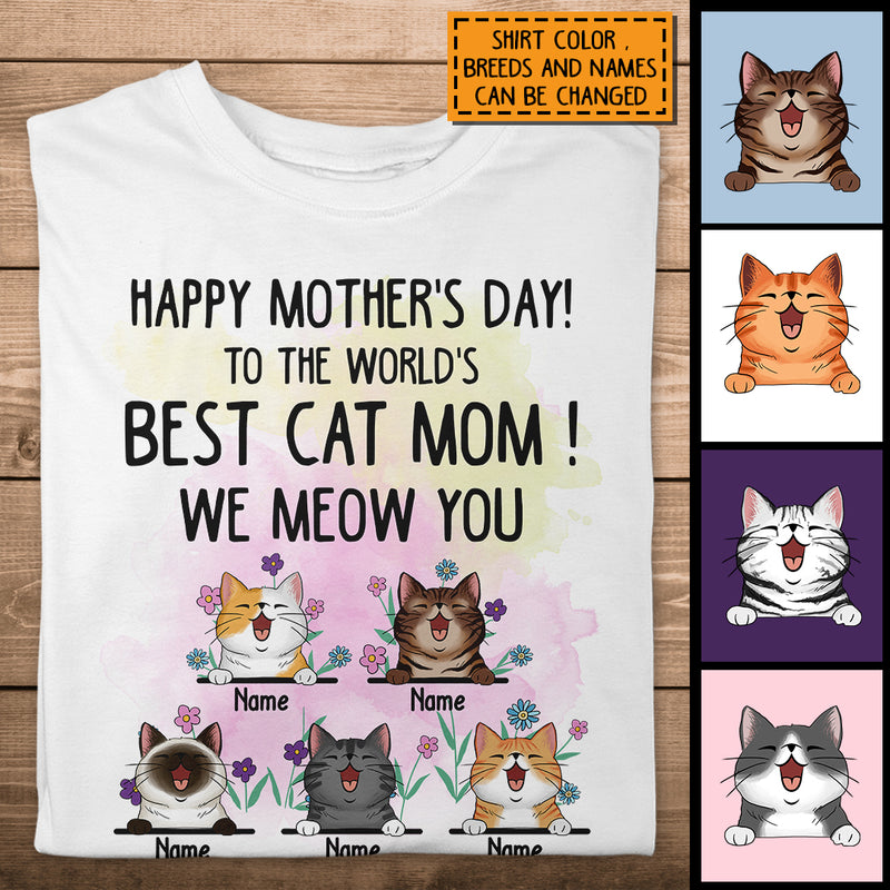 Mother Day Personalized Cat Breeds T-shirt, Gifts For Cat Moms, To The World's Best Cat Mom We Meow You