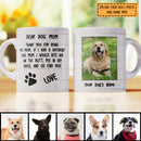 Mother Day Personalized Dog's Photo White Mug, Gifts For Dog Moms, Thanks For Being My Mom