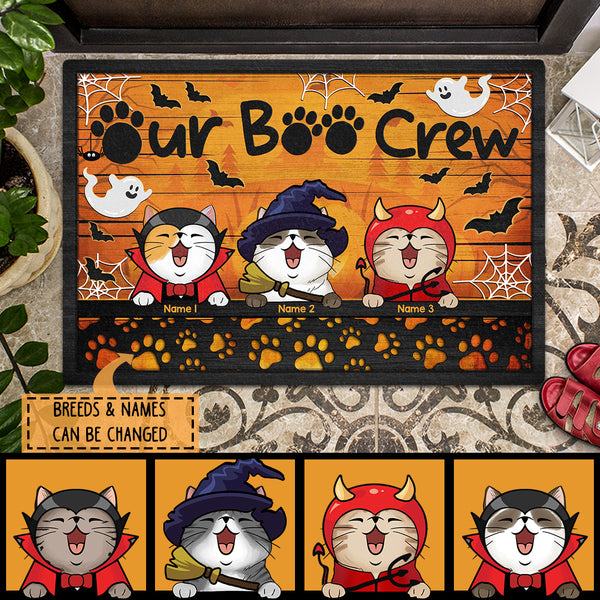 Our Boo Crew - Halloween Costume - Personalized Cat Doormat