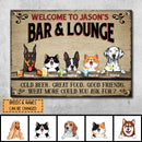 Metal Bar & Lounge Sign, Gifts For Pet Lovers, Cold Beers Great Food Good Friends Personalized Family Sign