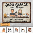 Welcome Metal Garage Sign, Gifts For Pet Lovers, Dad's Garage Always Open Free Repairs Vintage Style