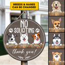 No Soliciting Custom Wooden Sign, Gifts For Dog Lovers, Thank You Personalized Housewarming Gifts