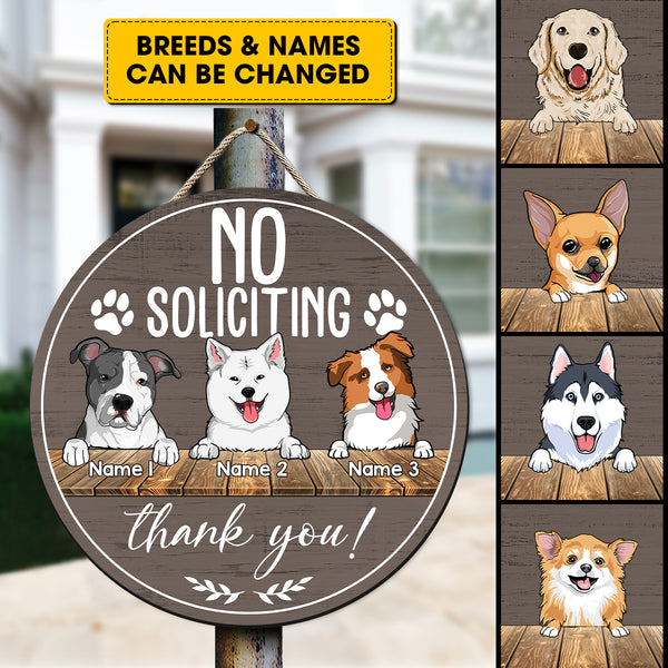 No Soliciting Custom Wooden Sign, Gifts For Dog Lovers, Thank You Personalized Housewarming Gifts