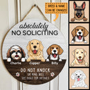 No Soliciting Personalized Wood Signs, Gifts For Dog Lovers, Do Not Knock Or Ring The Bell See Dog For Details