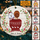 Dog Mom And Her Dog Flowers, Personalized Dog Lovers Decorative Christmas Ornament