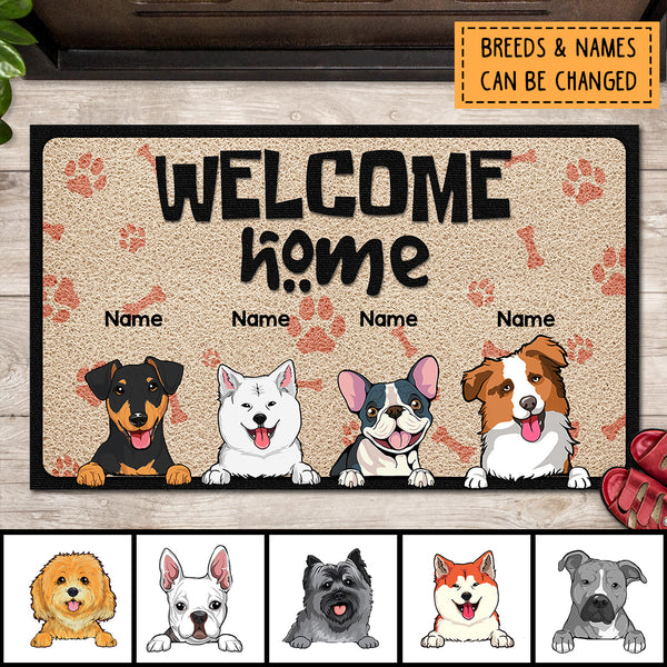 Personalized Dog Breeds Doormat, Gifts For Dog Lovers, Welcome Home Dog Welcome Mat
