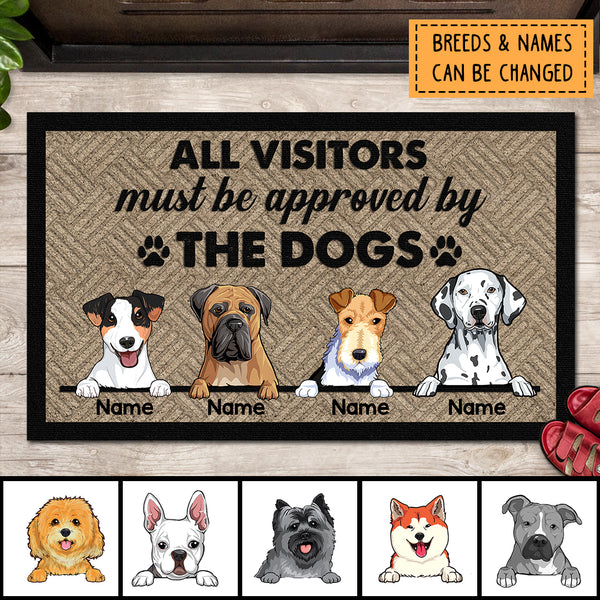 Personalized Doormat, Gifts For Dog Lovers, All Visitors Must Be Approved By The Dog Front Door Mat