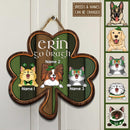 St. Patrick's Day Custom Wooden Signs, Gifts For Pet Lovers, Erin Go Bragh Shamrock Shaped Personalized Wood Sign