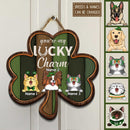 St. Patrick's Day Custom Wooden Signs, Gifts For Pet Lovers, You're My Lucky Charm Shamrock Shaped