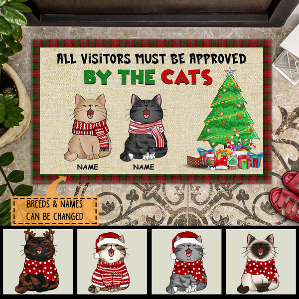 All Visitor Must Be Approved By The Cats, Personalized Cat Breeds Doormat, Christmas Home Decor, Gifts For Cat Lovers