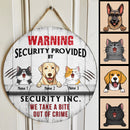 Warning Custom Wooden Sign, Gifts For Pet Lovers, Security Provided By Security Inc. We Take A Bite