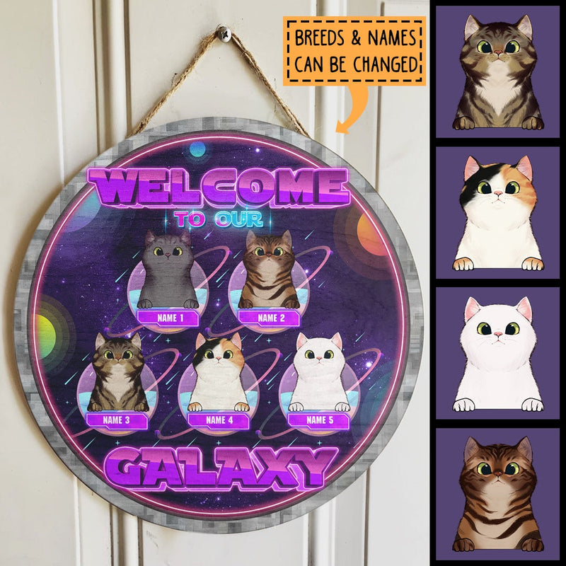 Welcome To Our Galaxy - Personalized Cat Door Sign