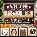 Welcome To The Shitshow Hope You Brought Alcohol - Custom Background Color - Personalized Dog & Cat Doormat