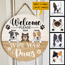 Welcome Door Signs, Gifts For Pet Lovers, Please Wipe Your Paws Funny Signs