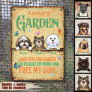 Metal Welcome To Garden Sign, Gifts For Pet Lovers, And Into The Garden, I Go To Lose My Mind And Free My Soul