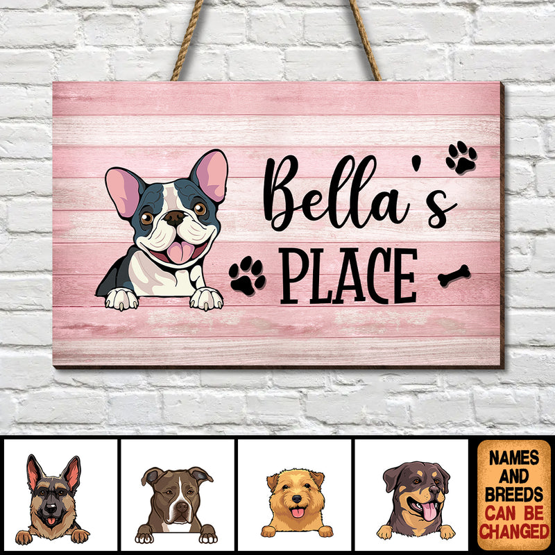 Welcome Custom Wooden Signs, Gifts For Pet Lovers, Welcome Dog & Cat's House Rectangle Shape Sign