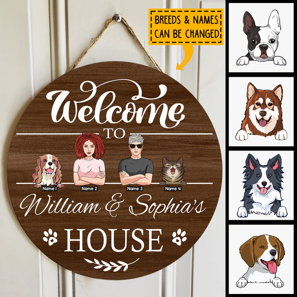 Welcome Door Signs, Gifts For Pet Lovers, Welcome To Pet Lovers House Custom Wooden Signs