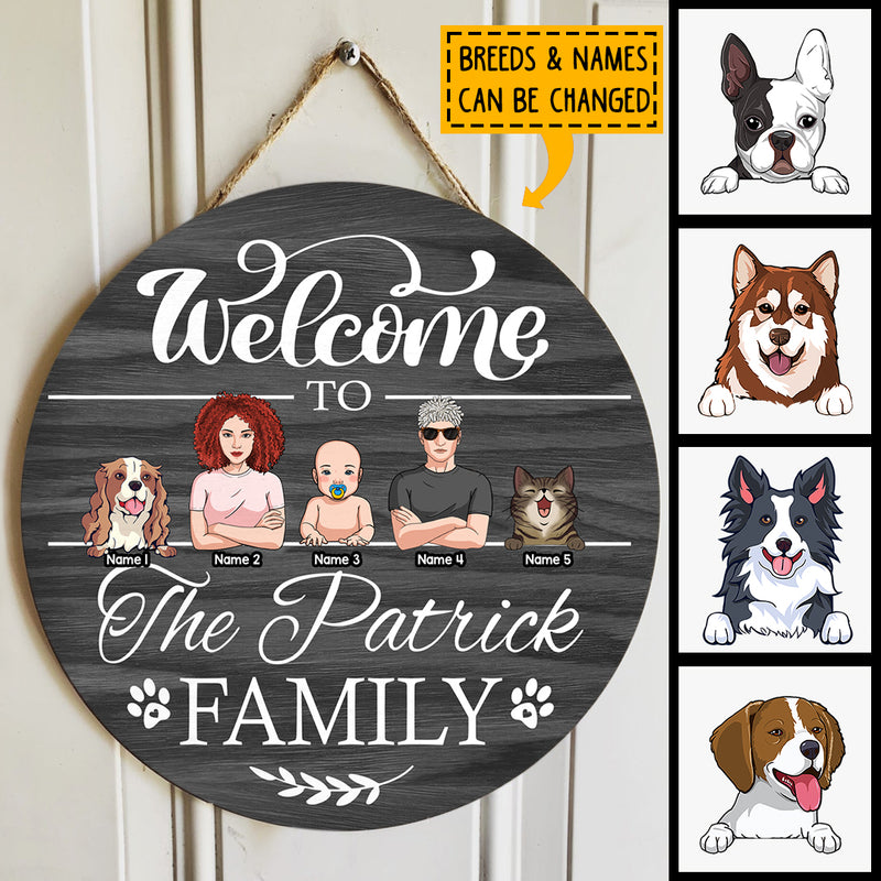 Welcome Door Signs, Gifts For Pet Lovers, Welcome To The Family Custom Wooden Signs, Custom Housewarming Gifts