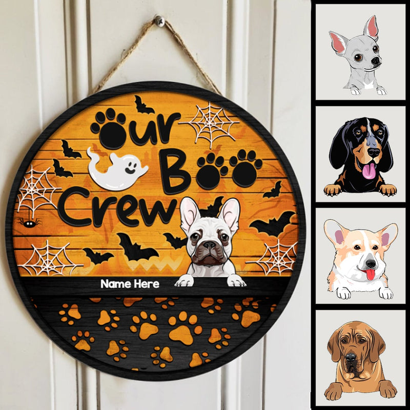 Our Boo Crew - Yellow Color - Personalized Dog Door Sign