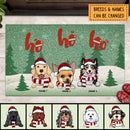 Ho Ho Ho, Christmas Trees, Green Doormat, Personalized Dog Breeds Doormat, Christmas Home Decor