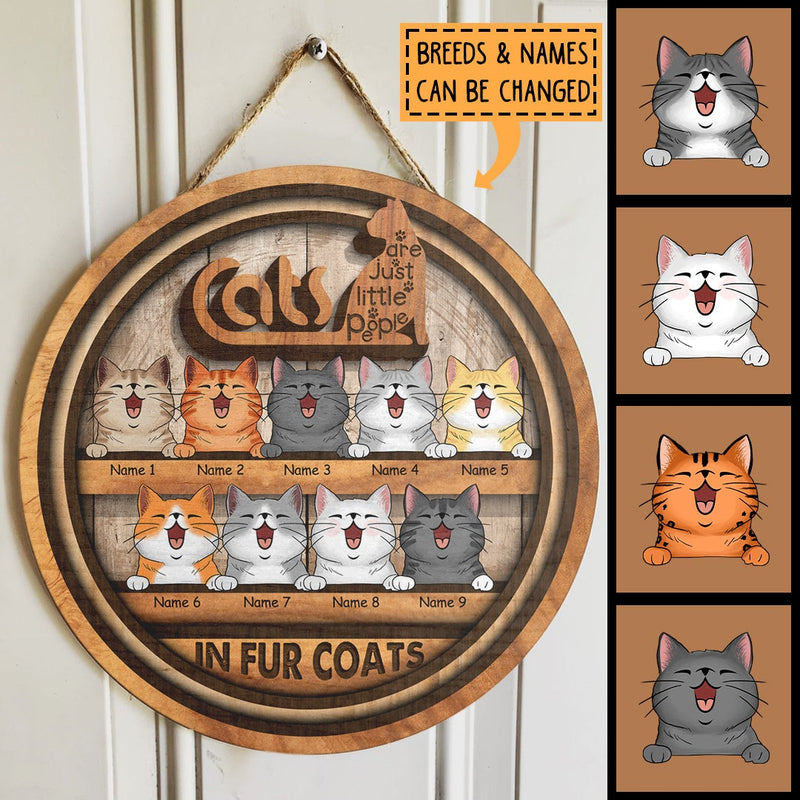 Little People In Fur Coats - Personalized Cat Door Sign